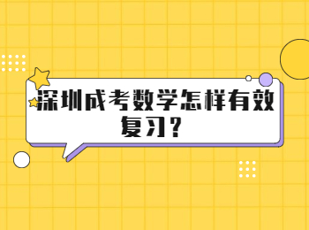 深圳成考數學怎樣有效復習？